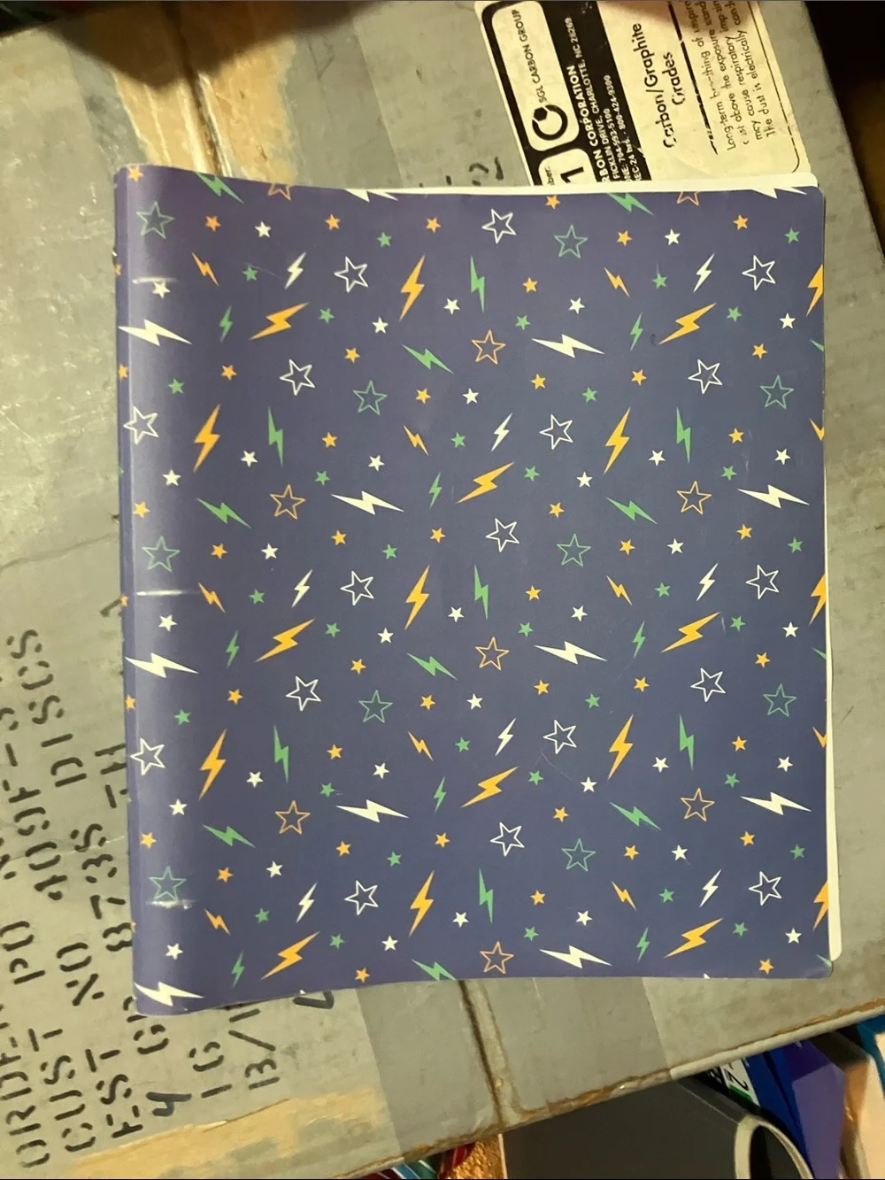 Purple Star & Lightning Pattern Notebook